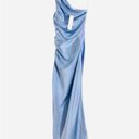 NWT The Sei X Revolve Silk Maxi Dress Long Gown One Shoulder Sky‎ Blue Size 0 Photo 4