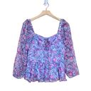 French Connection  Womens M Hallie Peplum Halter Top in Placid Blue NEW Photo 0