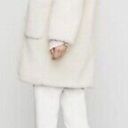 BCBGMAXAZRIA Willow Faux Fur Shearling Coat Ivory Photo 1