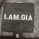 I am gia I.Am.Gia Black Faux Leather Studded Detail Zip Up Long Sleeve Moto Jacket Size S Photo 2