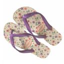 Havaianas Top  𑁍 Flower Print Flip Flops 𑁍 Brazilian Beach Sandals 𑁍 Purple Photo 7