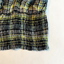 BP  Womens Smock‎ Crop Top Green Size 1X Plaid Square Neck Puff Sleeve Photo 4