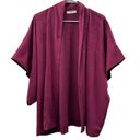 Natori  Faux Suede Burgundy Cropped Kimono Half Sleeve Topper Size L Photo 1
