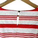 Anthropologie  Mauritius Sleeveless Peplum Striped Top in Red White, Small Photo 10