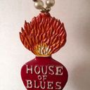 RARE HOUSE OF BLUES SACRED HEART MARDI GRAS BEAD NECKLACE NEW ORLEANS Red Photo 1