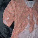 American Eagle Floral Tie Front Babydoll Blouse Top Photo 2