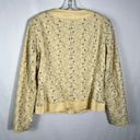 Doncaster Sport Yellow Floral Perforated Button Front Blazer Jacket Size 6 Coat Photo 5