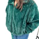 Victoria's Secret Victoria Secret Know One Cares Faux Fur Green  Jacket Size Medium NWT Photo 3