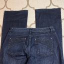 White House | Black Market  flare leg Embellished pockets dark wash blue jeans, 8S Photo 1