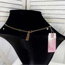 Jessica Simpson  Rhinestone Bar Fashion Necklace Gold Tone Photo 4