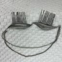 Silver Leaf Hair Pin Comb with Chain Set Photo 1