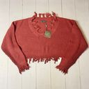 Zaful NWT -  - Women’s Burgundy Distressed Sweater Photo 0