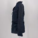 Lafayette 148  Full-Zip Belted Cotton Linen Blend Ruffle Denim Jacket Size 12 Photo 2