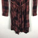 ALLSAINTS  Tala Red Check Plaid Asymmetric Hem Button Shirt Dress XS Photo 9