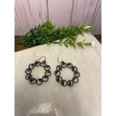 Black Bead Black-Tone with  Wire circle Earrings Photo 4