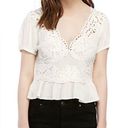 Free People  Sweet Rose Peplum Top. Size M.      LTOP246 Photo 3