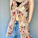 George Floral Y2K 90s Babydoll Sheer Open Front Pink Cami Top Photo 1