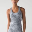 Lululemon Cool Racerback II Luon Spray Jacquard White Black | SZ 6 Photo 0