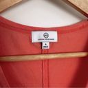 AG Adriano Goldschmied  | Coral Pink Orange Short Sleeve Shirt V-Neck | Small Photo 2