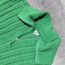 Aerie Cable Car Quarter Zip Sweater Womens M Green Chunky Knit Oversized Photo 1