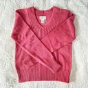 Chadwick's NWT Chadwick’s Chunky Cable Knit Sweater Blush Pink V-Neck Size XL Photo 2