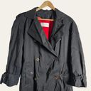 Jones New York  Black Double Breasted Wool Lined Rain Trench Coat Size Large Photo 1