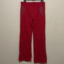 BCBGMAXAZRIA  Y2K Studded Low Rise Wide Leg Track Pants Red Size XL NWOT Photo 3