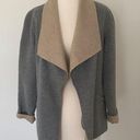 Talbots  Open Front Jacket Two Tone Wool Blend Tan Grey Coat Sz M Photo 1