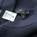 Talbots  Plus Women’s Mock Neck Navy Sweater Blue Striped Woven Hem Size 1X NEW Photo 7