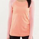 Lululemon   Pop Orange Dune Wagon Stripe Turn It Up Long Sleeve Shirt Top Photo 8