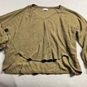 Urban Outfitters  Olive Green Khaki V Neck Oversized Relaxed Sherpa Sweatshirt L Photo 0