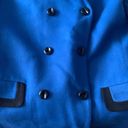 Oleg Cassini NEW Women’s  Blue Black Trim Button Up Jacket Size 14 Photo 7