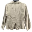 J.Jill  Blazer Jacket Womens Size XS Tan Linen Blend Tie Front Blazer Lagenlook Photo 3