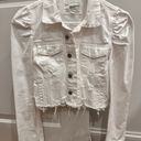 Forever 21 Cropped Distress White Denim Jacket  Photo 0