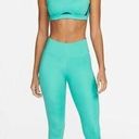 NWT  ONE NIKE DRI FIT WOMEN RUNNING MID RISE 7/8 TIGHTS GREEN Size M Photo 0