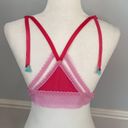 Aerie Y2K Bralette Lace Rim Bubblegum Pink Racerback Tassels Size XL Festival Photo 7