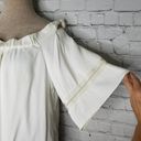 Alexis Hanne Blouse Medium Womens Off Shoulder Strap Eyelet Ivory Photo 3