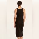 J.Crew  NWT Black Ruched Midi Dress in Vintage Rib Size Medium Photo 4