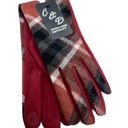Women’s C&D Red & Black Plaid Driving Gloves Photo 2