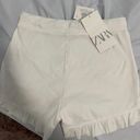 ZARA White Ruffle Shorts Photo 3