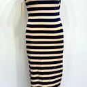 RD Style NEW  Navy & Beige Striped Open Back Cap Sleeve Fitted Maxi Dress Small Photo 5