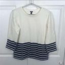 J.Crew  Size XS Nautical Navy Colorblock Striped Cotton Crewneck Sweatshirt Photo 1