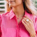 Kendra Scott New!  Ari Heart Gold Pendant Necklace in Neon Pink Magnesite Photo 3