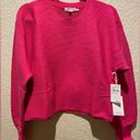 Good American NWT  Ribbed CREWNECK SWEATER FUSCHIA PINK Size S Photo 6