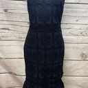 Banana Republic  NWT size 4 navy blue and black fit flare dress, lace on outer la Photo 0