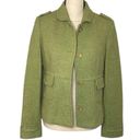 Banana Republic  Spring Green Fitted Button Front Tweed Pea Coat Jacket sz Small Photo 2