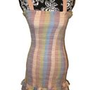 American Eagle  Multicolored Stretch Dress Ruffles Rainbow Pastel Photo 0