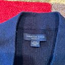 American Eagle Outfitters Jegging Fit Navy Blue Stripe Mock Neck Sweater Small Photo 2