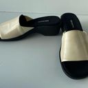 DKNY  Cream and Black Platform Sandals Photo 5