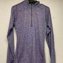 Nike  Running Dri Fit Womens 1/4 Zip Pull Over Shirt Purple/Olive Green Size Sm Photo 0